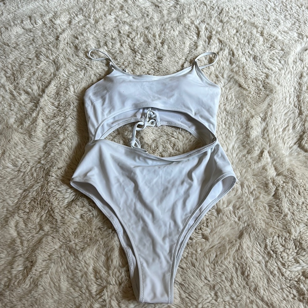 White Amazon one piece swimsuit!